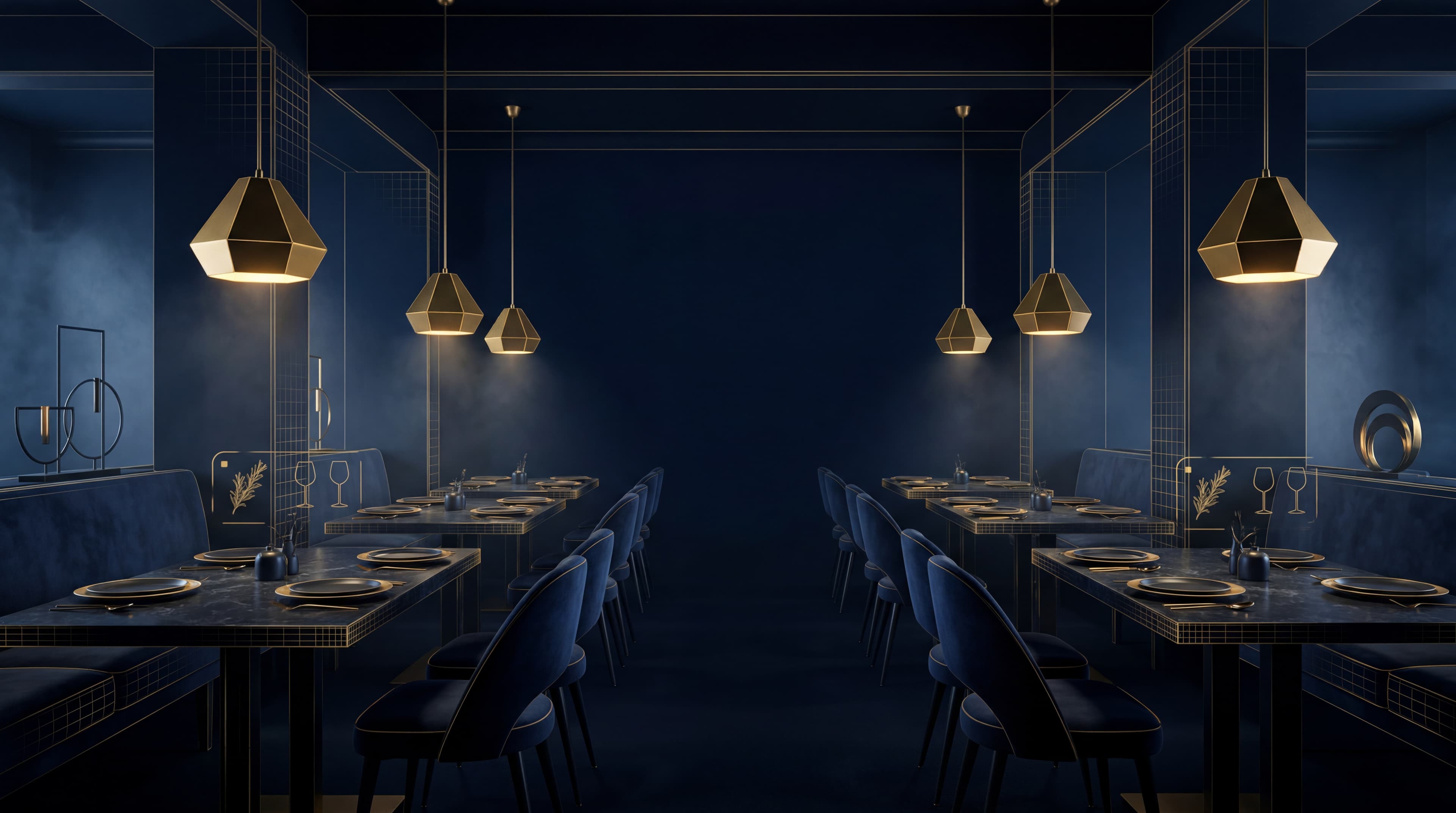 Restaurante moderno usando tecnologia para gestão de reservas e atendimento automatizado
